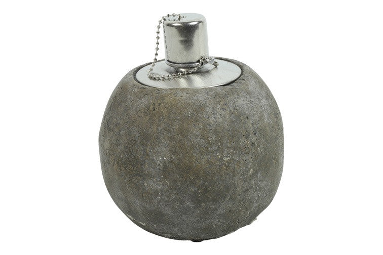 Betonowa lampa olejowa S – brązowa, 12 cm