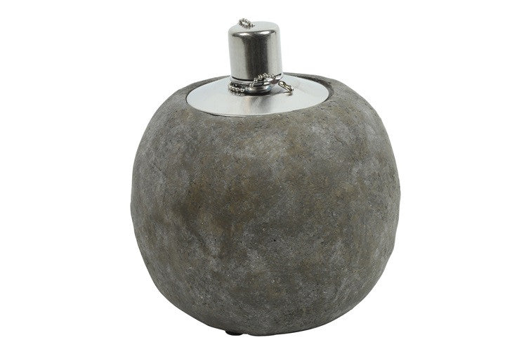 Betonowa lampa olejowa M – brązowa, 15 cm