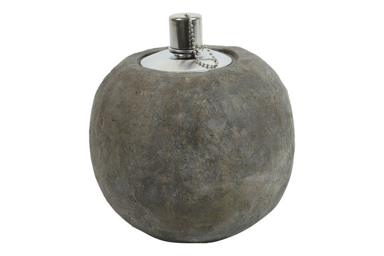 Betonowa lampa olejowa L – brązowa, 18 cm