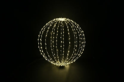 kula świetlna LED z timerem ciepła biel – srebrna, 30 cm