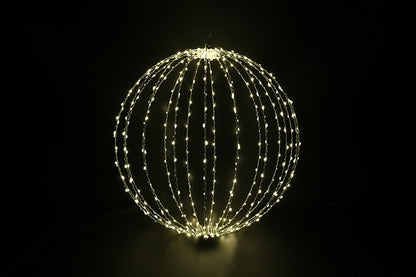 Kula świetlna LED z timerem ciepła biel – srebrna, 40 cm