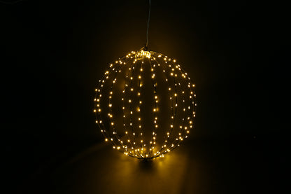 kula świetlna LED z timerem złota biel – srebrna, 30 cm