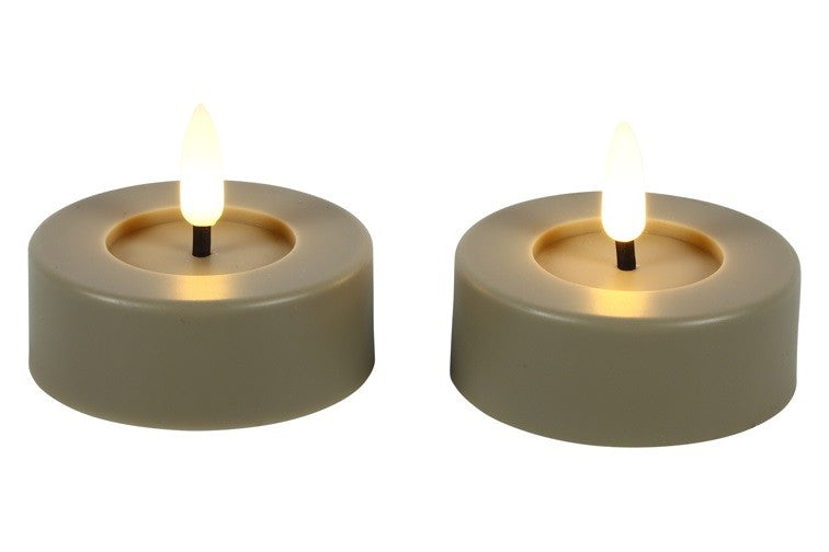 Zestaw świeczek LED tealight beżowy Lyonie 2 szt. Ø6,7 cm