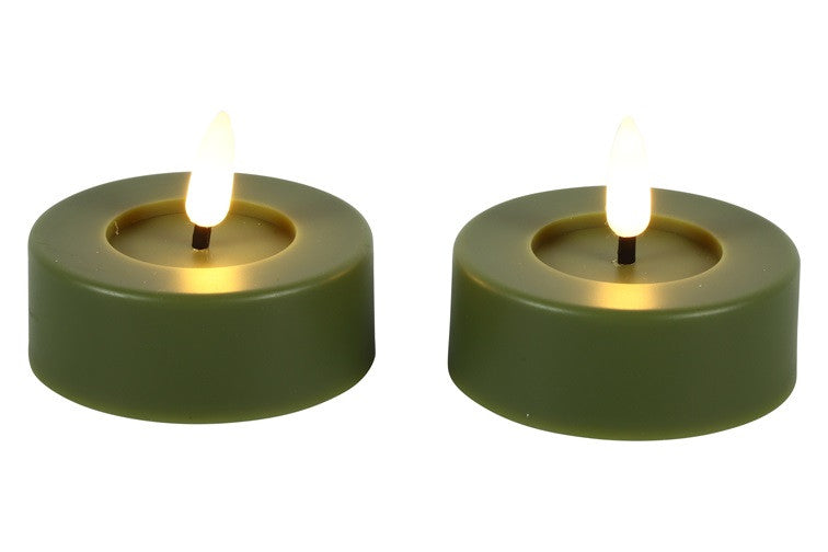 Zestaw świeczek LED tealight zielony Lyonie 2 szt. Ø6,7 cm