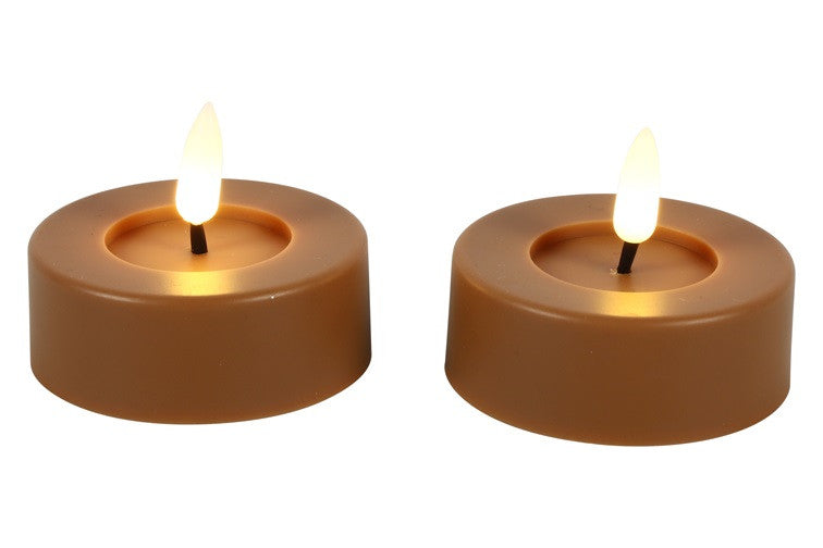 Zestaw świeczek LED tealight bursztynowy Lyonie 2 szt. Ø6,7 cm