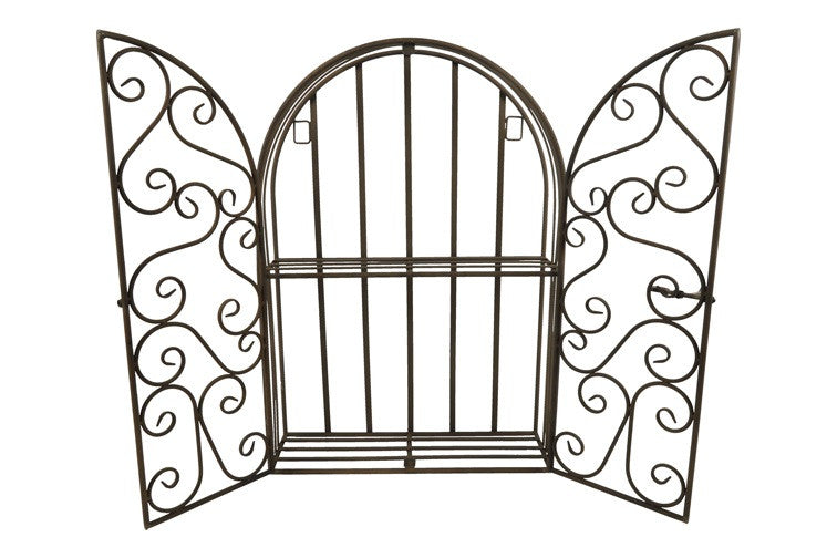 Regał metalowy dwupoziomowy "okno" rdzawy 66 cm