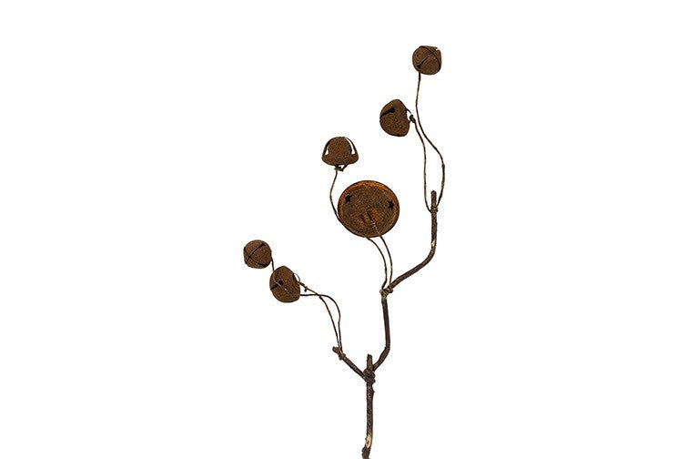 Gałązka dekoracyjna z dzwonkami rdzawa 40 cm
