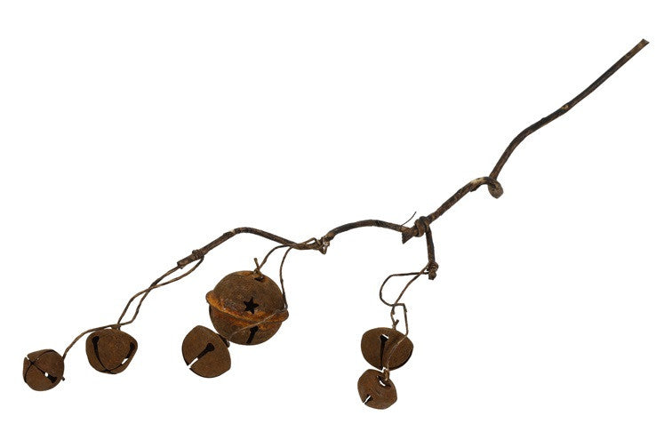 Gałązka dekoracyjna z dzwonkami rdzawa 40 cm