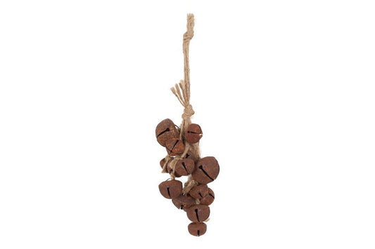 Zawieszka z dzwoneczkami rdzawa, 18 cm