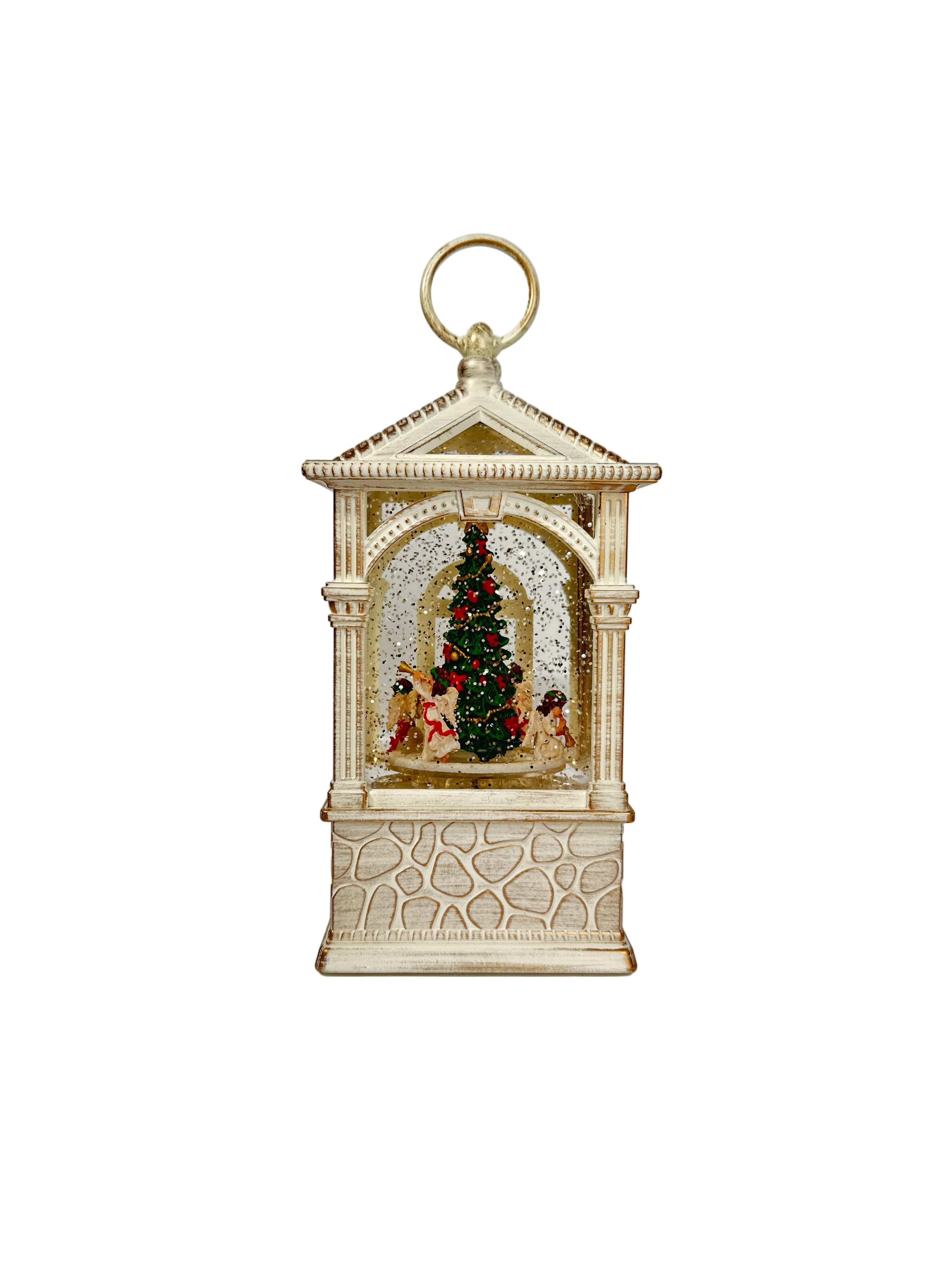 Pozytywka LED Latarnia z Aniołkami i Choinką