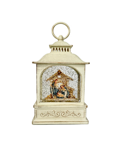 Pozytywka LED Biała Latarenka z Szopką