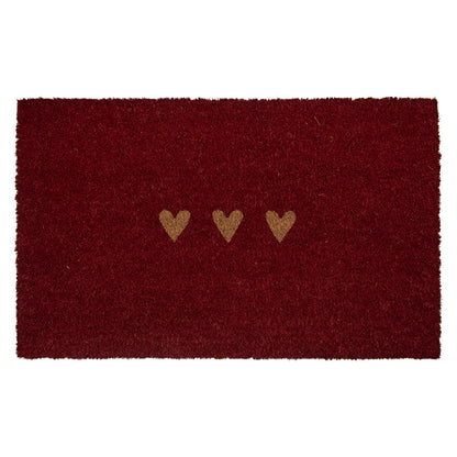 Wycieraczka kokosowa czerwona z serduszkami 75 × 45