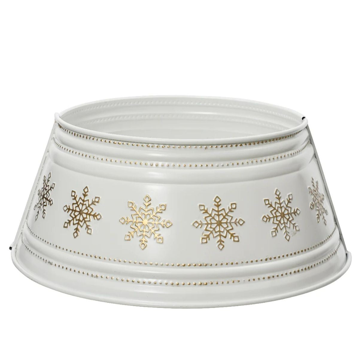 Osłona na stojak choinki Biało-Złota– 57 cm