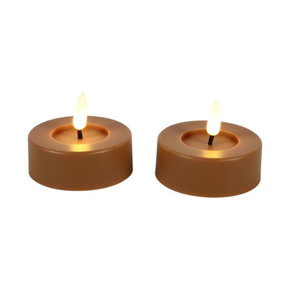 Zestaw świeczek LED tealight bursztynowy Lyonie 2 szt. Ø6,7 cm