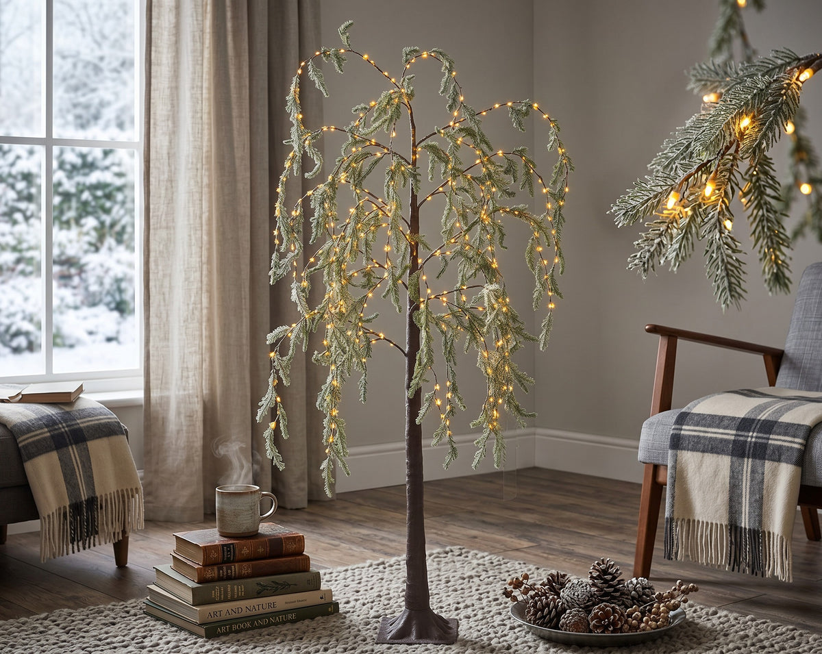 Wierzba Micro LED 180 cm – brązowa