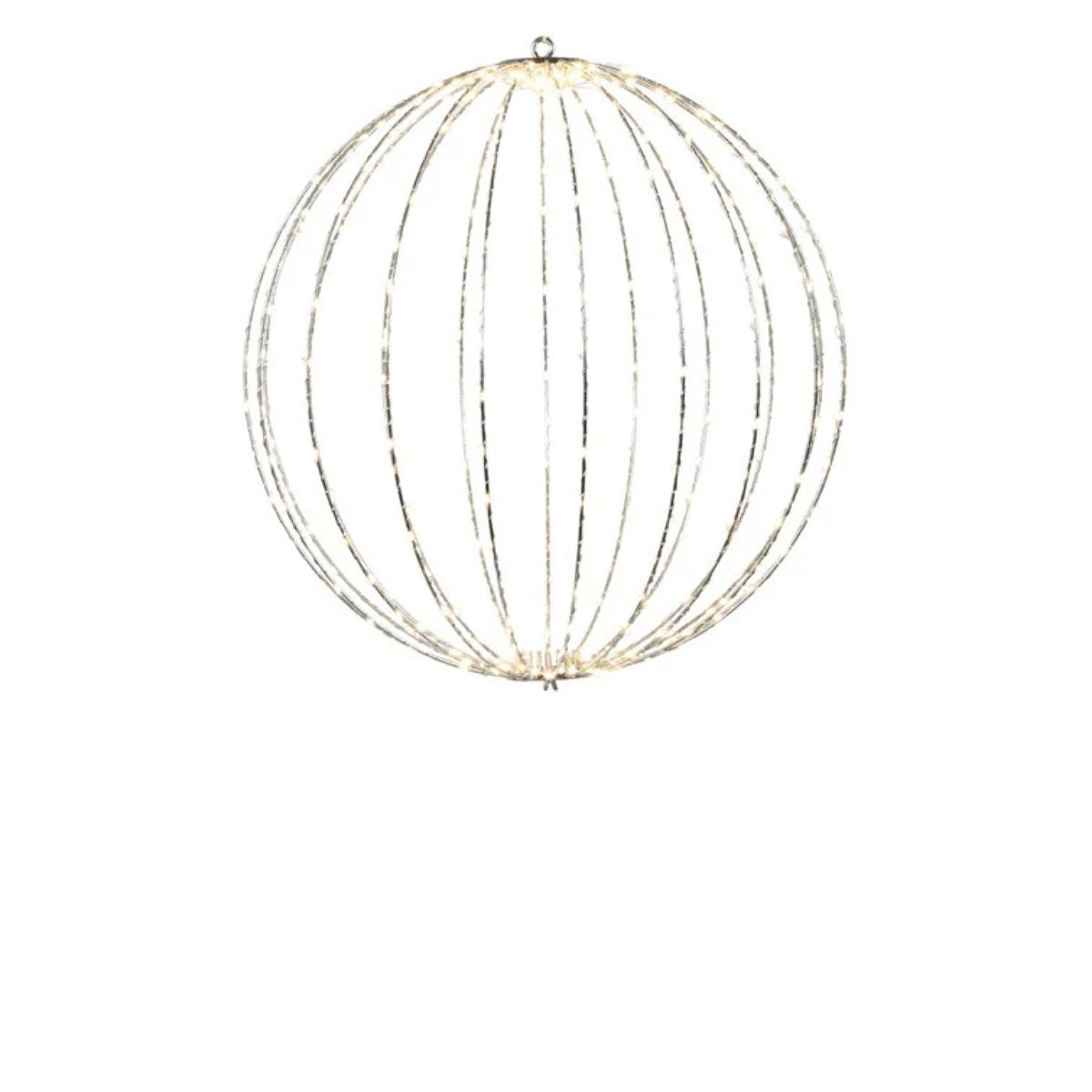 Kula świetlna LED z timerem ciepła biel – srebrna, 40 cm