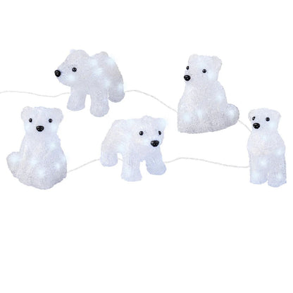 Zestaw Białe niedźwiadki polarne 2 m LED – zasilanie bateryjne