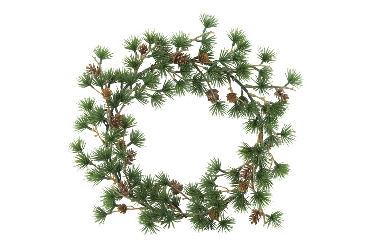 Wianek Sosnowy – zielony, z szyszkami, 35 cm