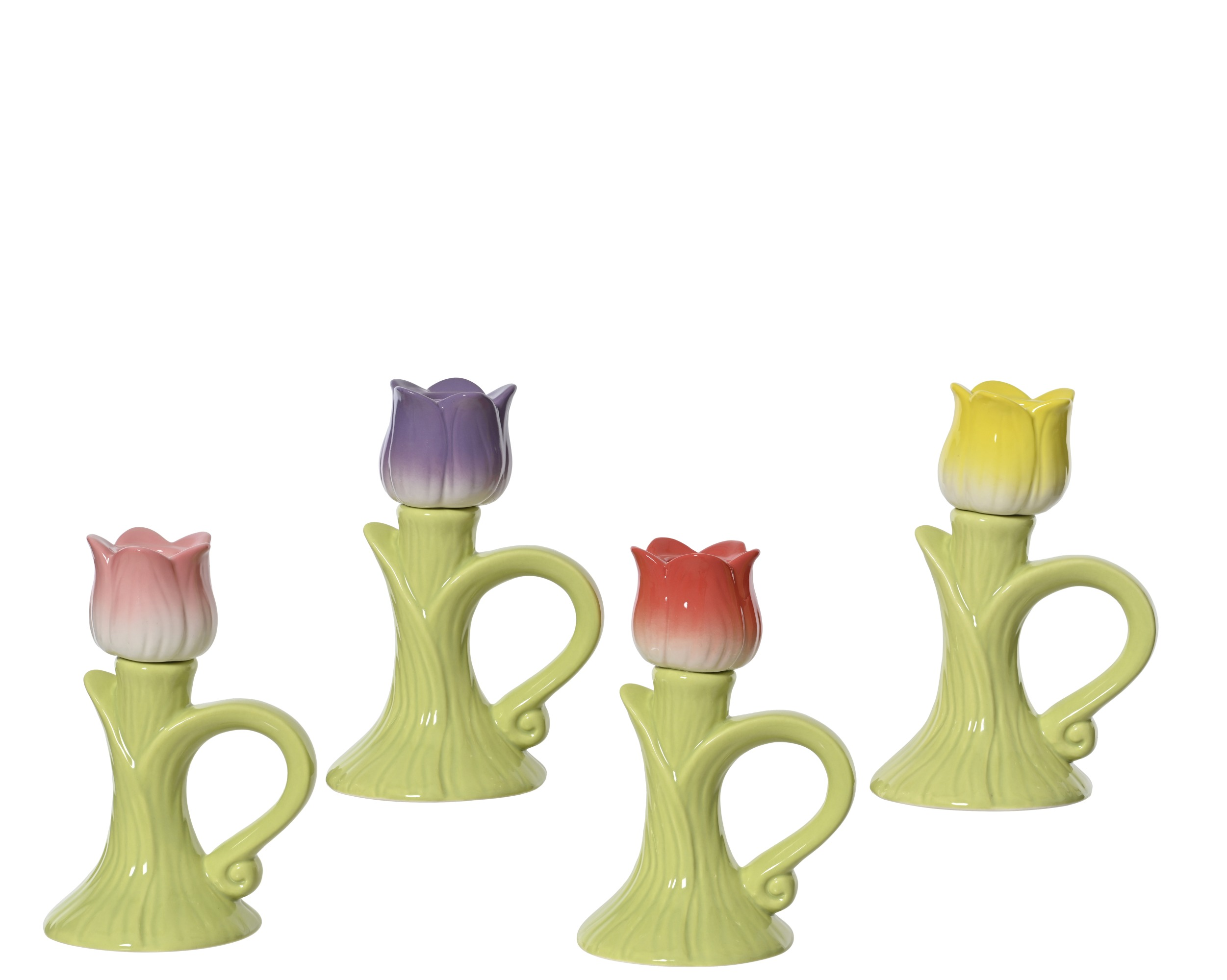 Porcelanowy świecznik tulipan