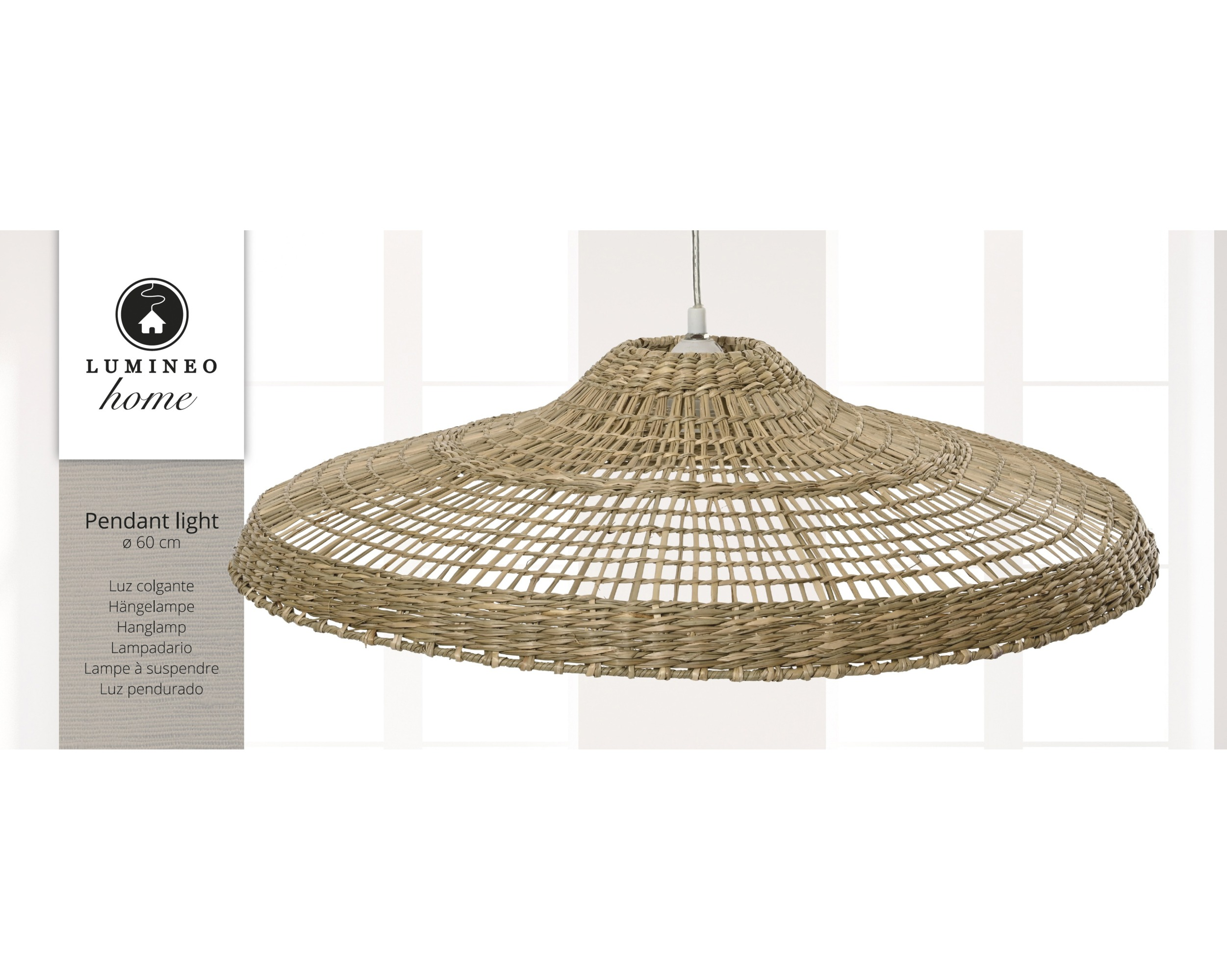 Wisząca lampa z trawy morskiej 60 cm