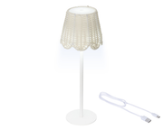 Lampka LED z wiklinowym kloszem – biała,