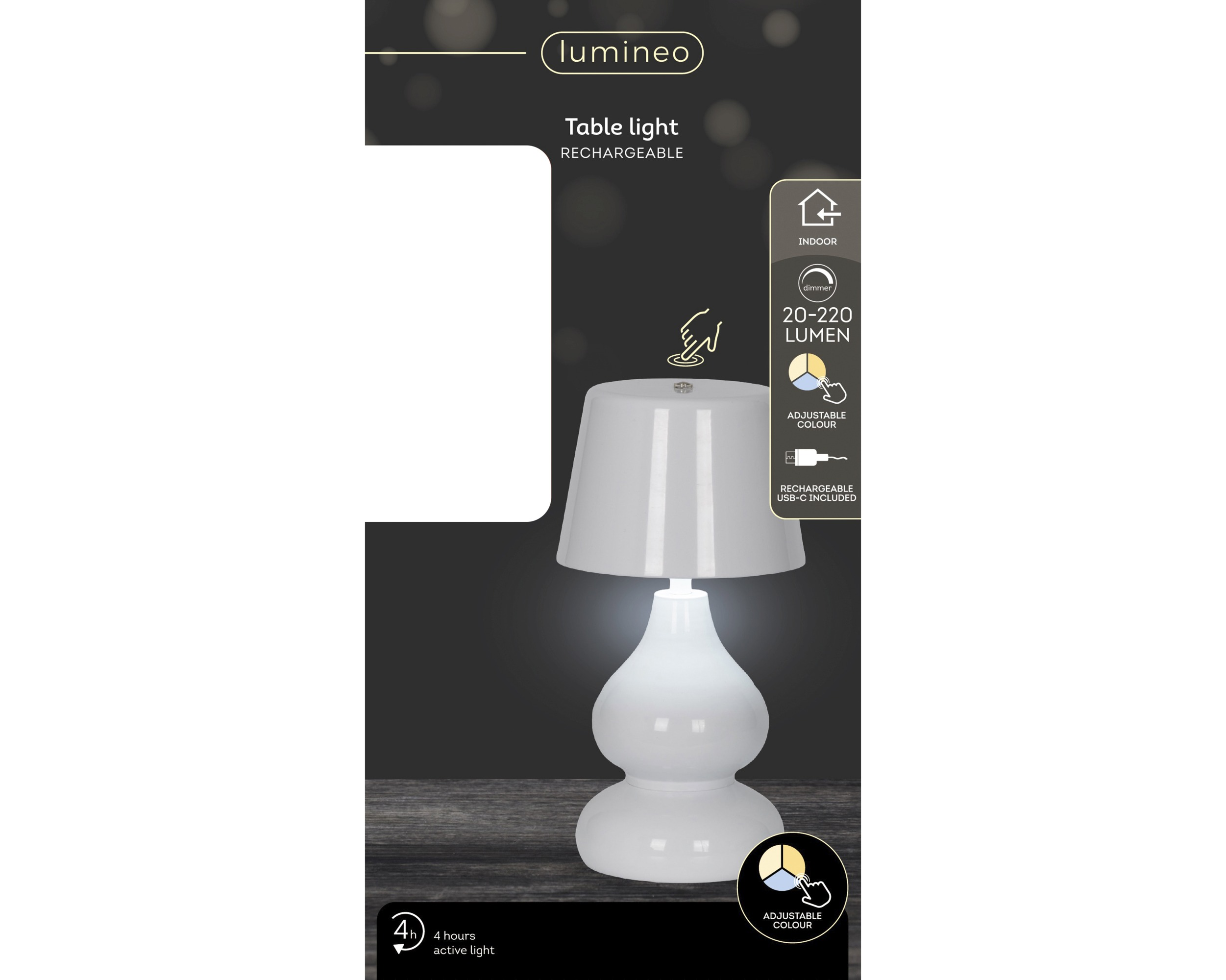 Lampka LED metalowa – biała
