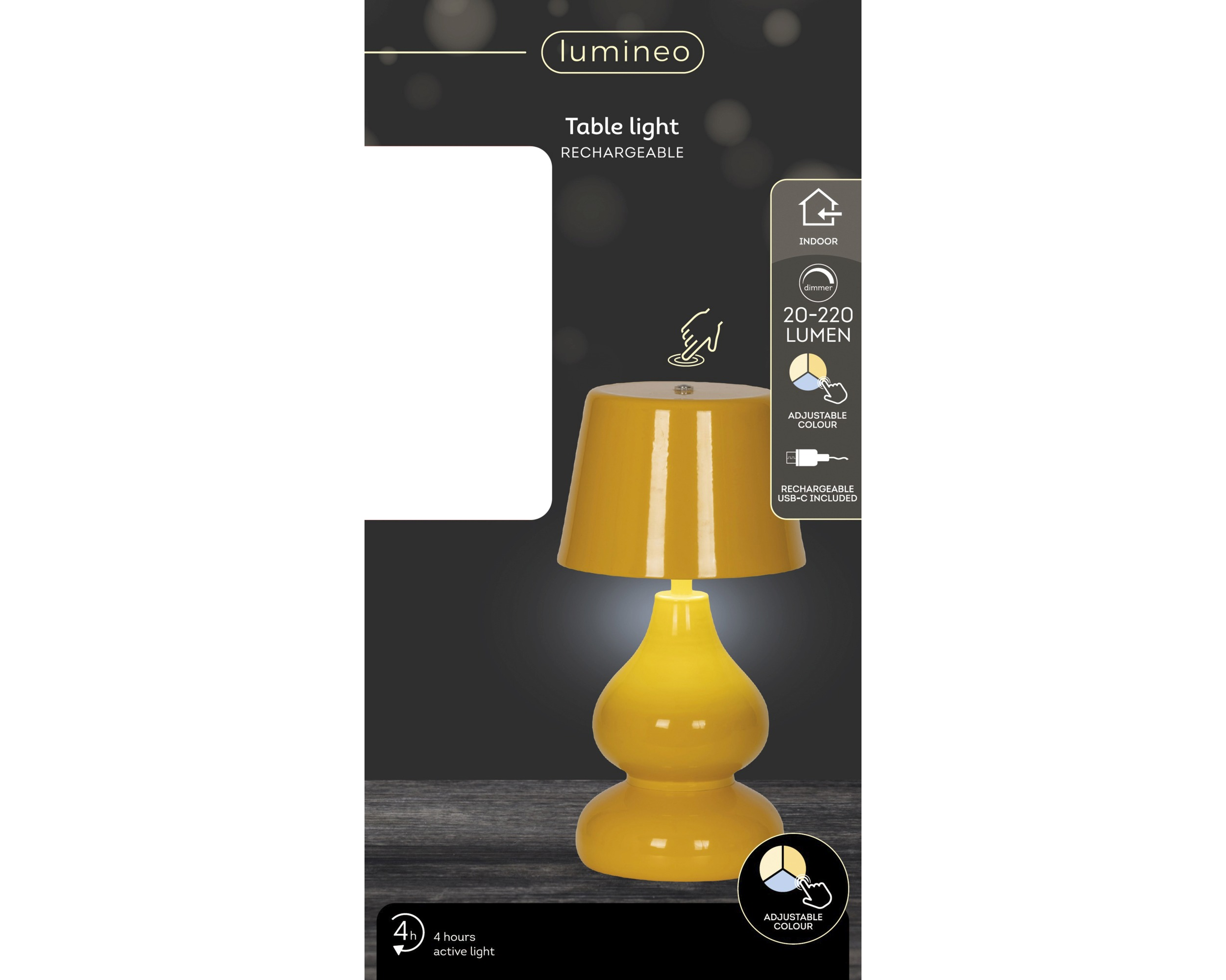 Lampka LED metalowa – żółta