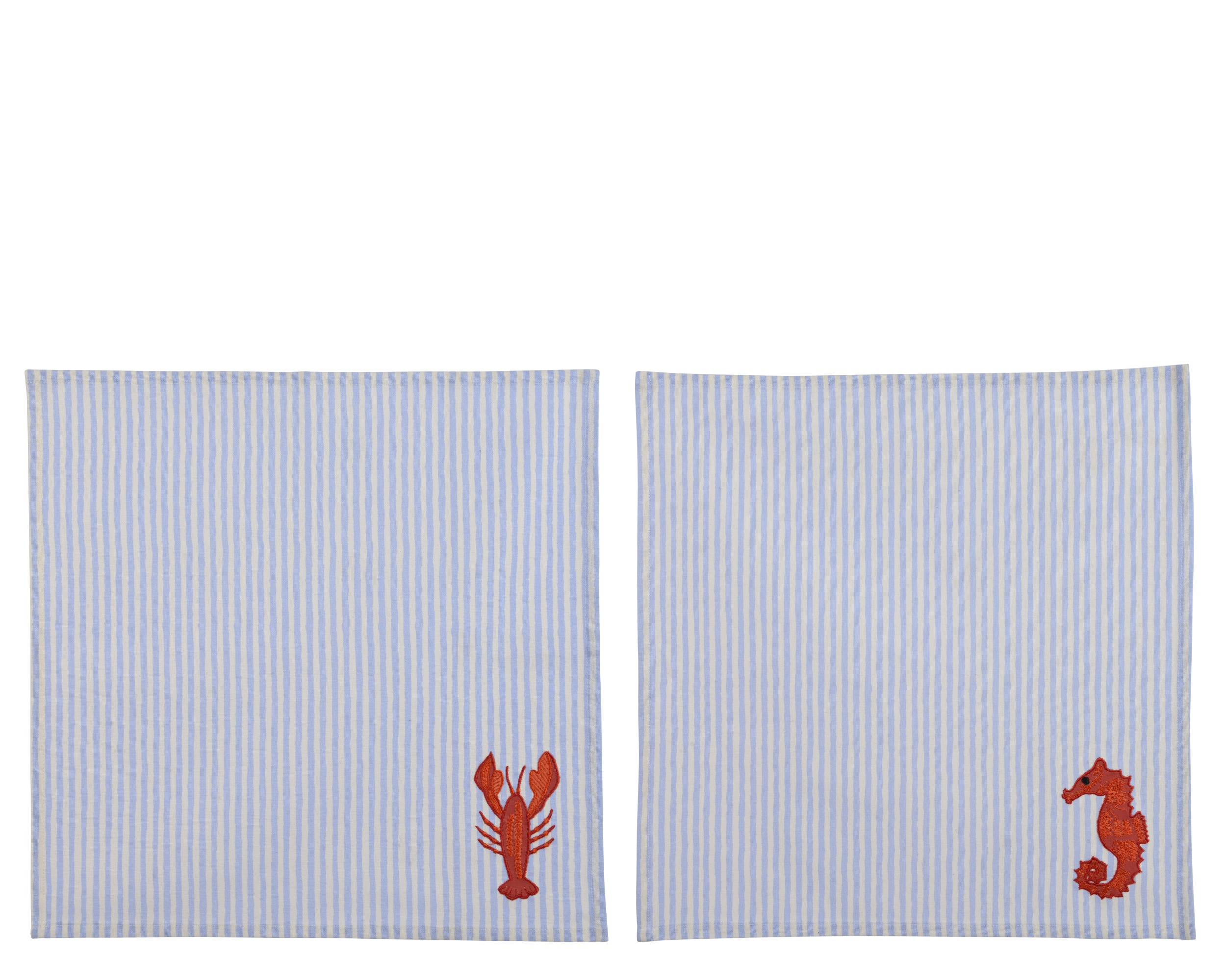 Zestaw serwetek 40×40 cm – homar i konik morski