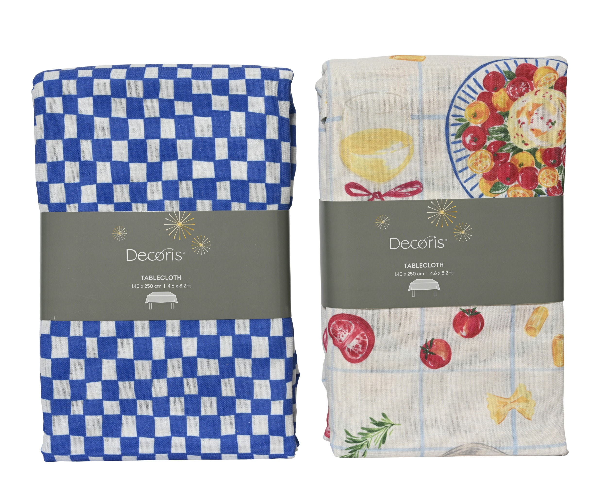 Obrus prostokątny 140×250 cm – kratka / motyw kuchenny