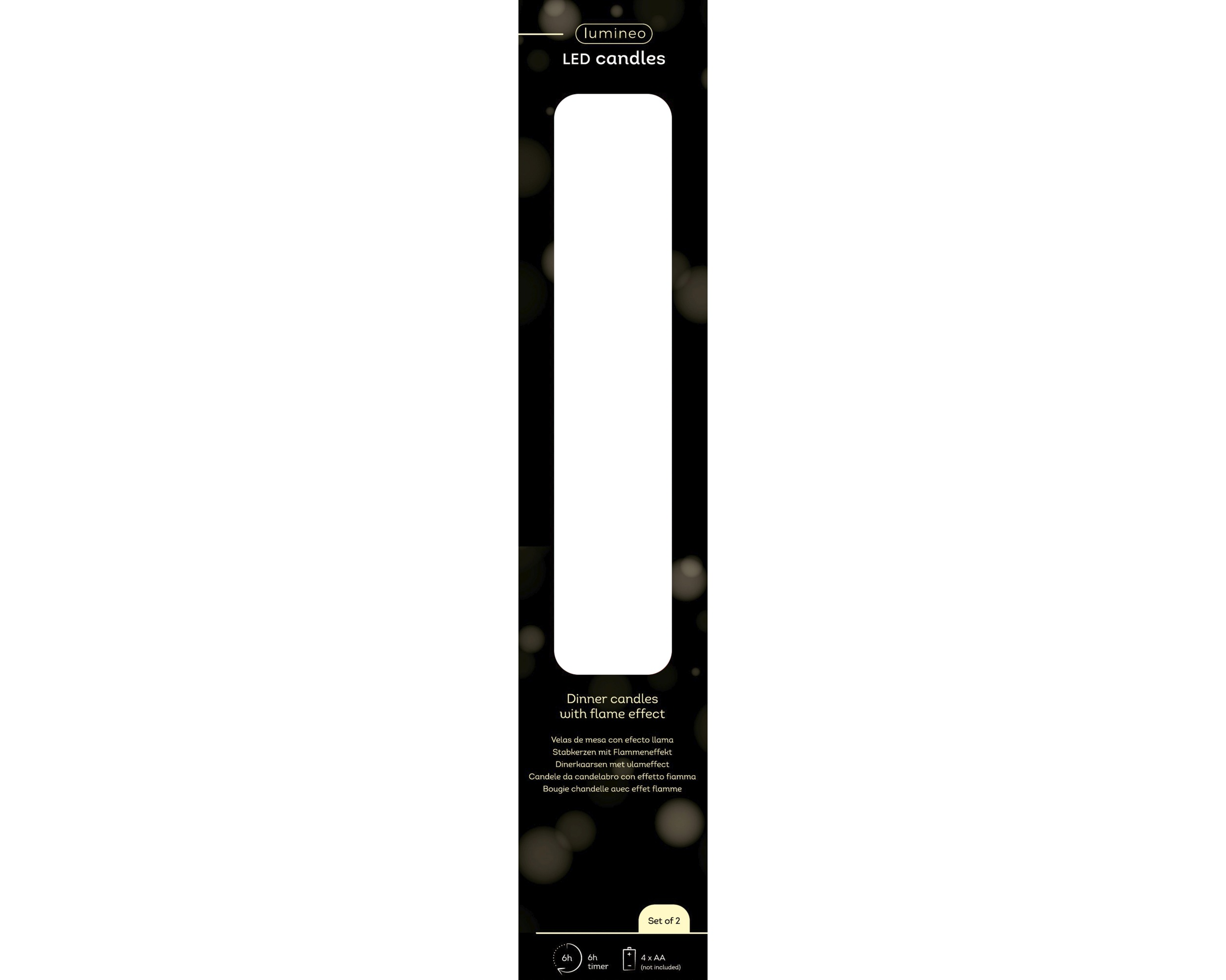 Świece LED 25 cm wzór kwiatowy zestaw 2 sztuk