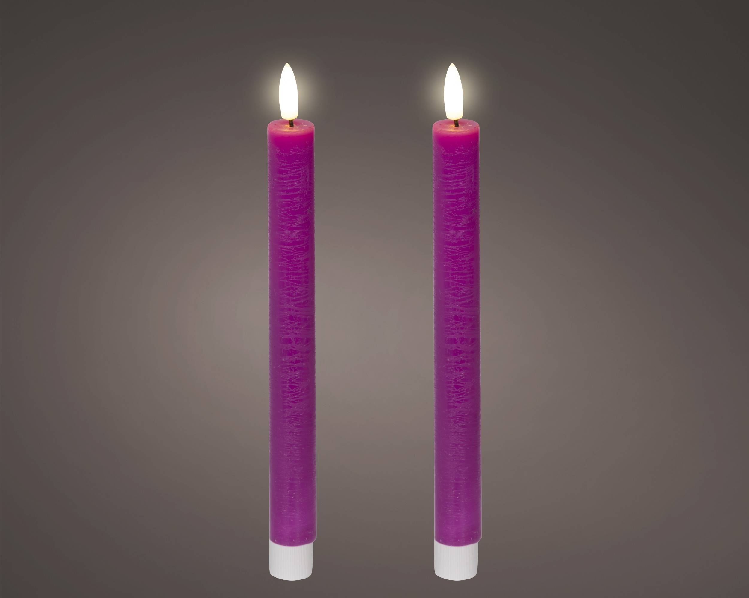 Świeca LED 24,5 cm różowa komplet 2 sztuk