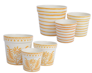 Zestaw ceramicznych osłonek 3 szt. biało-pomarańczowe