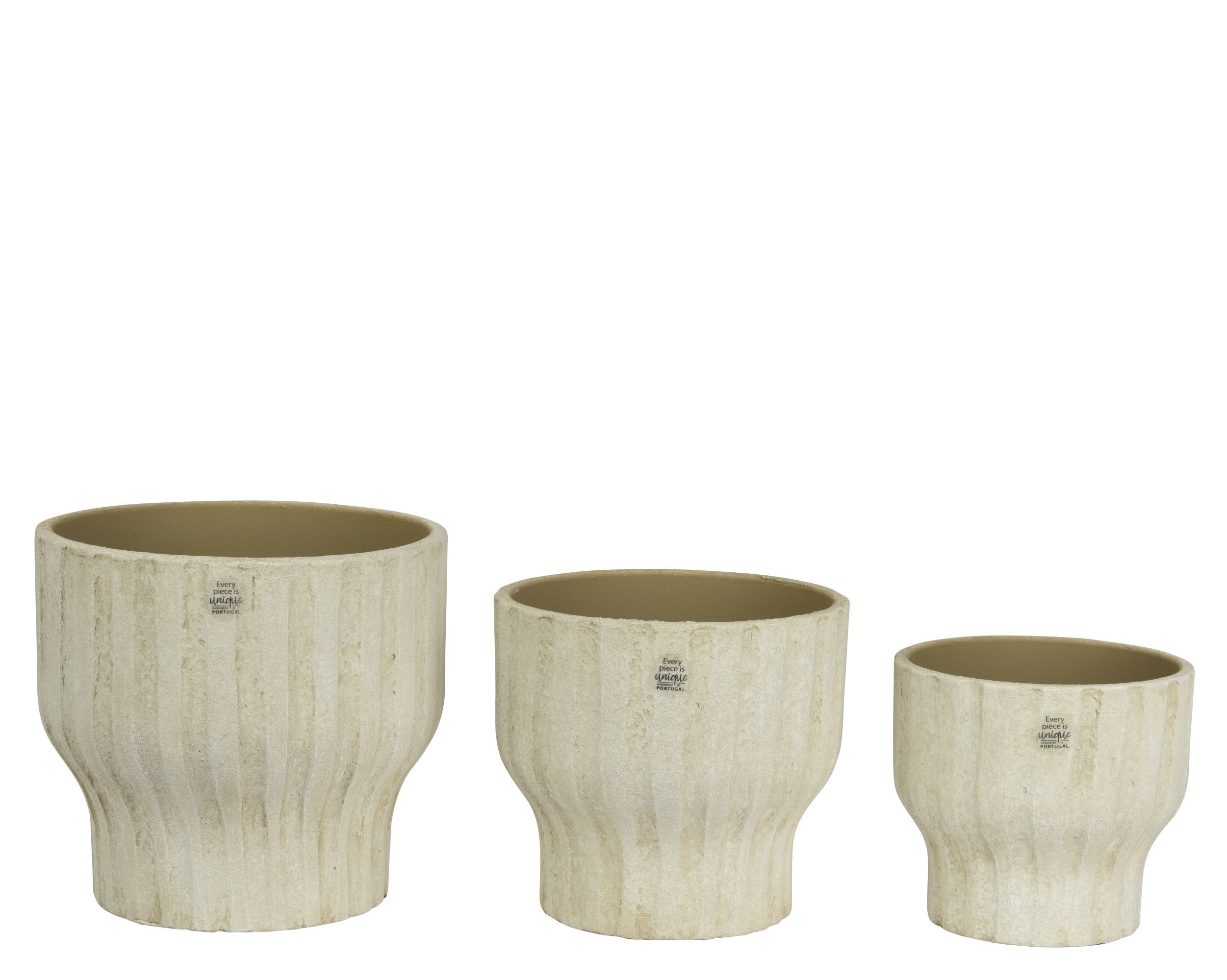 Zestaw osłonek z terakoty off-white 3 szt.