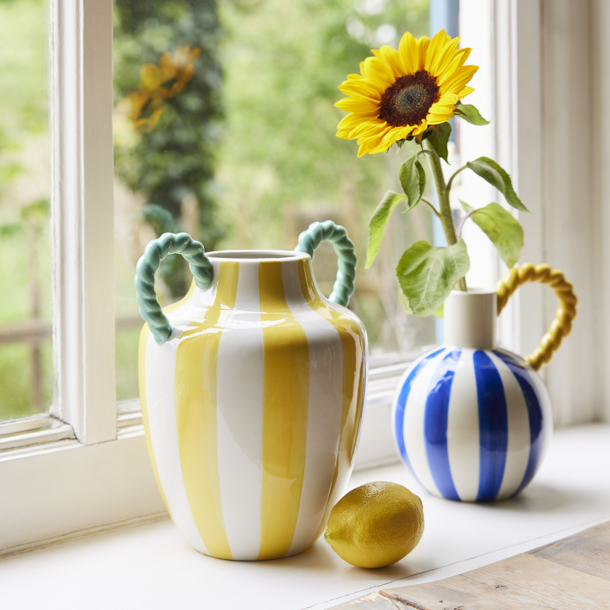 Wazon z dolomitu niebieski 19,5 cm