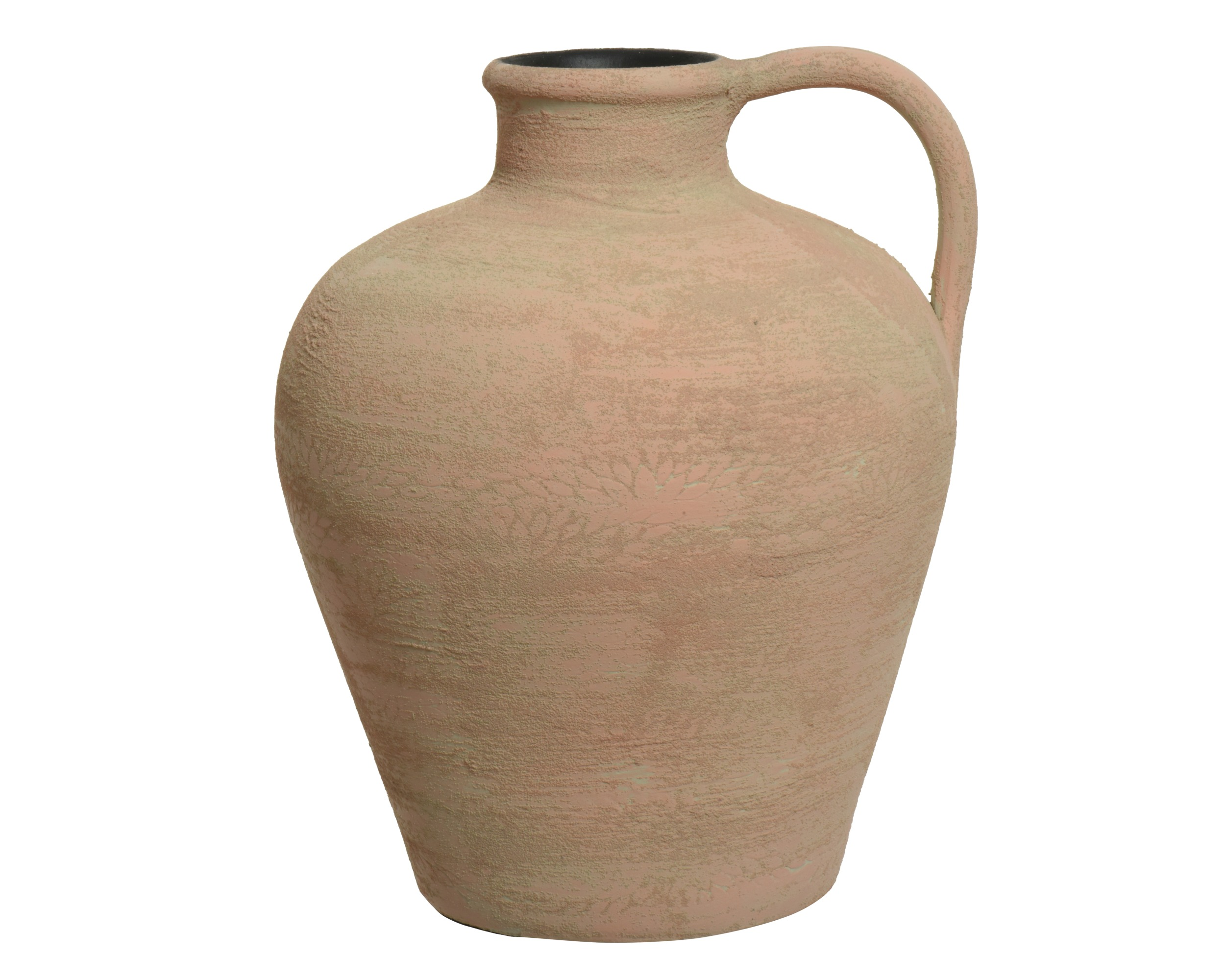Dzban ceramiczny z terakoty motyw kwiatowy, 30 cm
