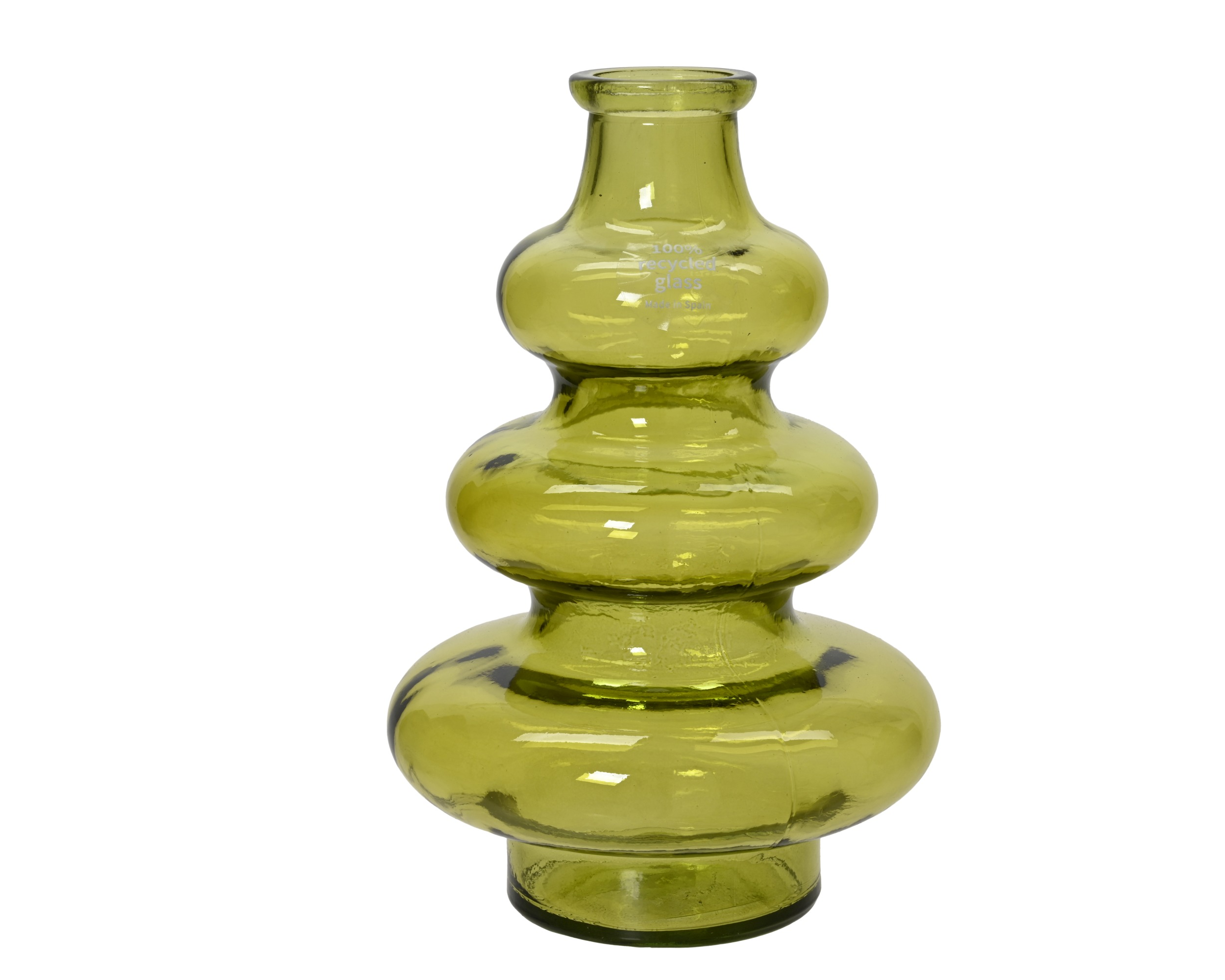 Wazon z recyklingowanego szkła „Light Green” – 22 cm