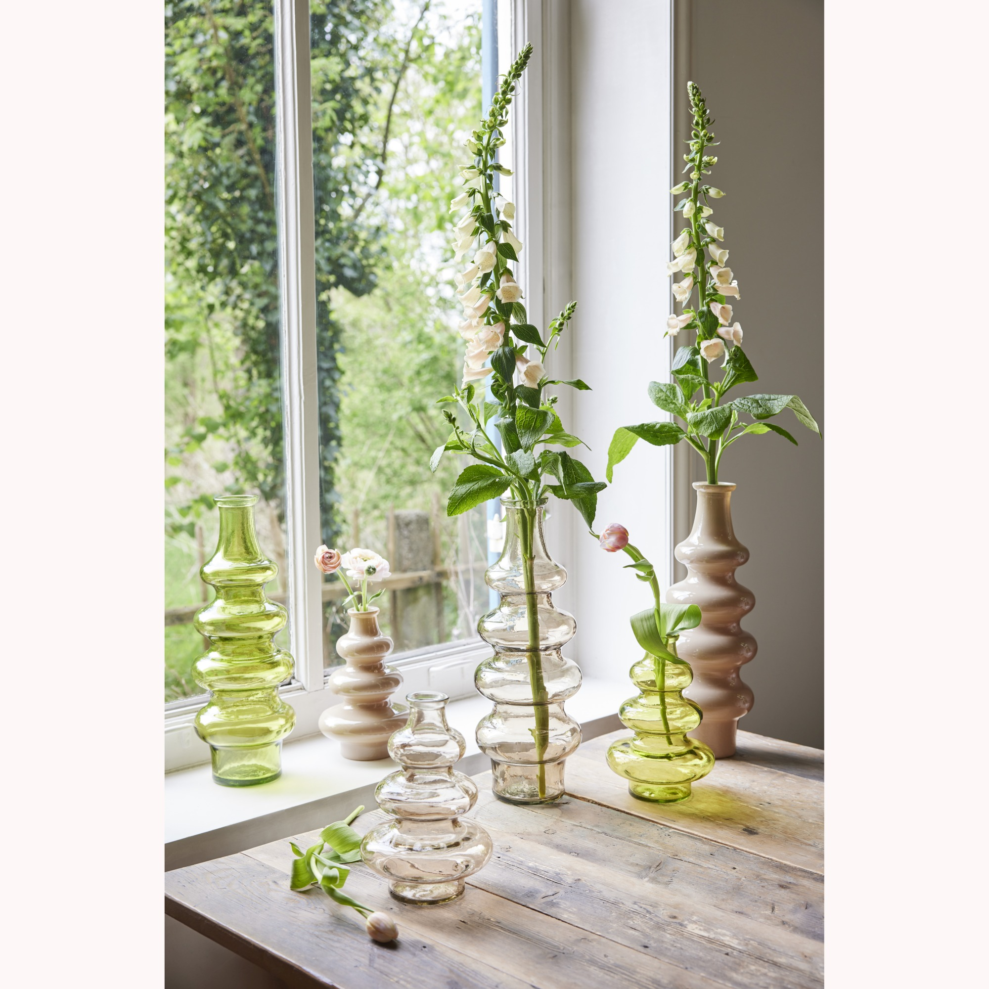 Wazon z recyklingowanego szkła „Light Green” – 22 cm