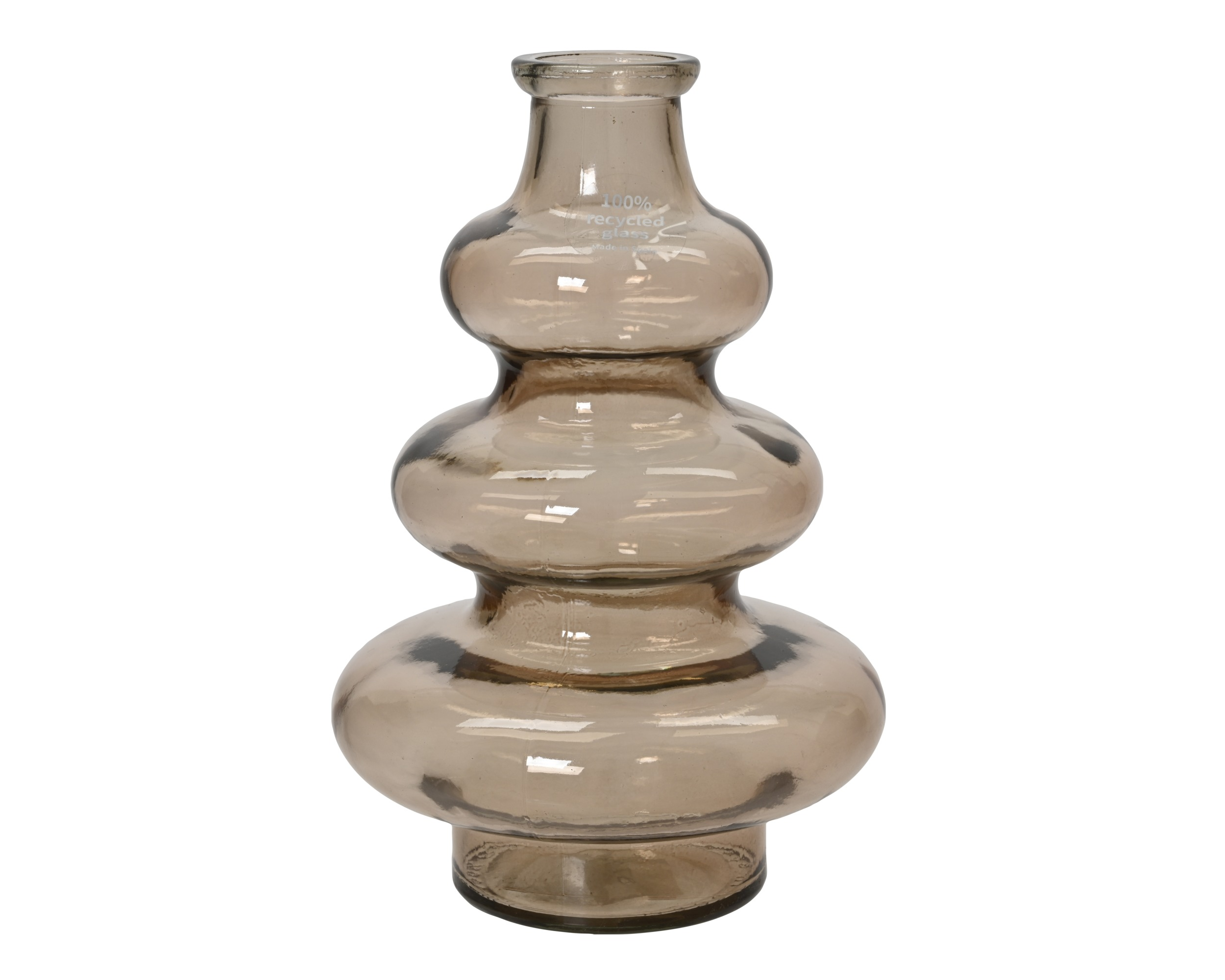 Wazon z recyklingowanego szkła „Beige” – 22 cm
