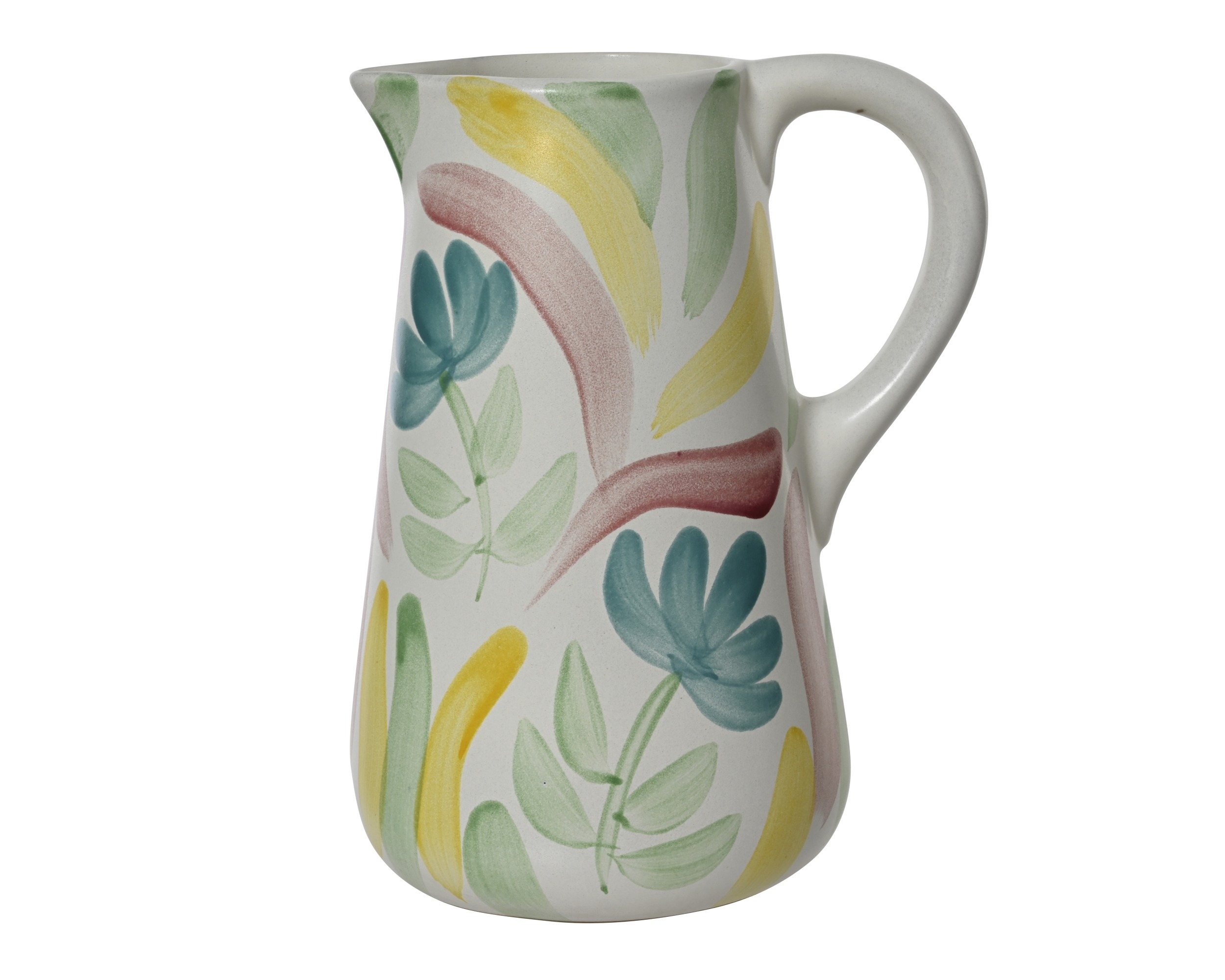 Dzban z terakoty z motywem kwiatowym - 25,5 cm