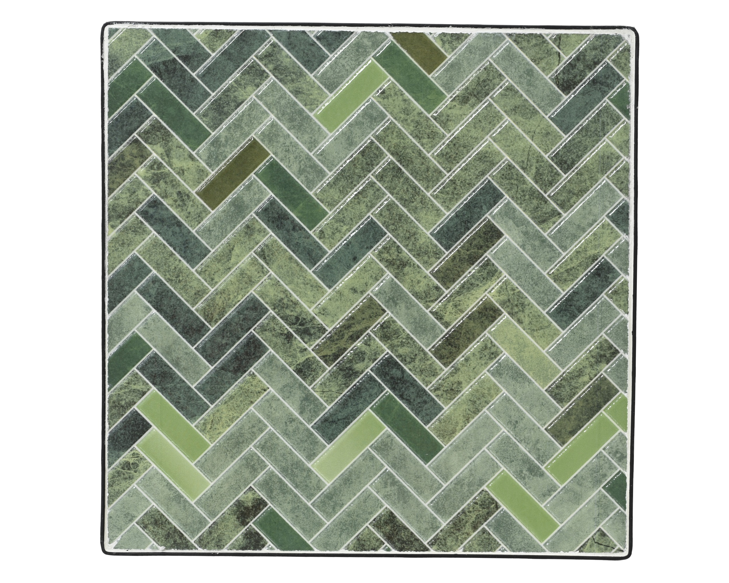 Zestaw stolików z zieloną mozaiką – czarne, 2 szt.