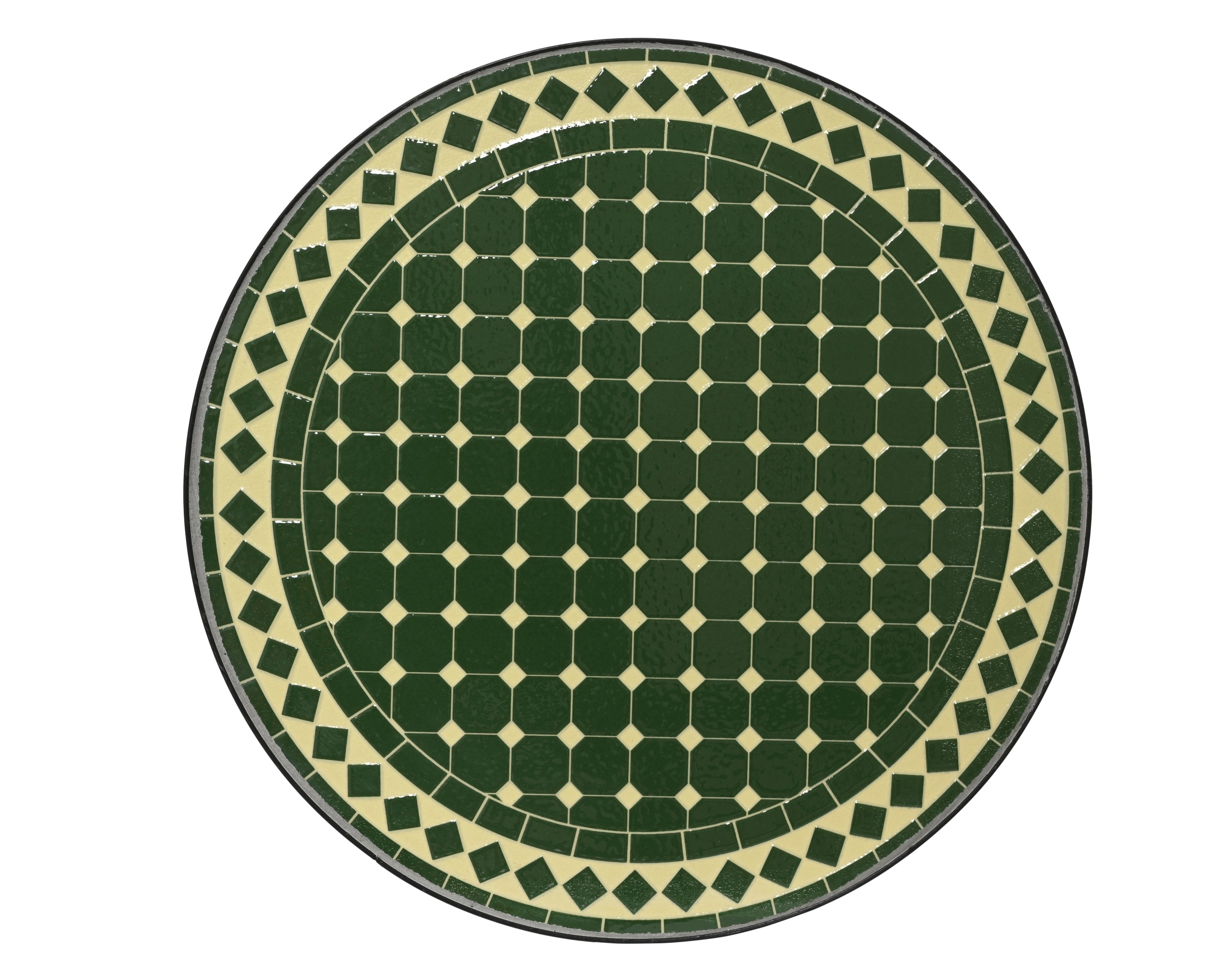 Stolik ogrodowy Dijon z mozaiką – Zielony, Ø 39 cm