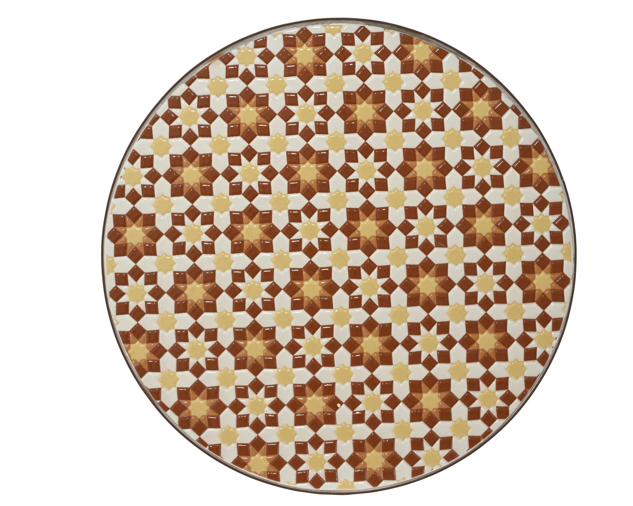 Stół ogrodowy z mozaiką – brązowy, Ø58 cm