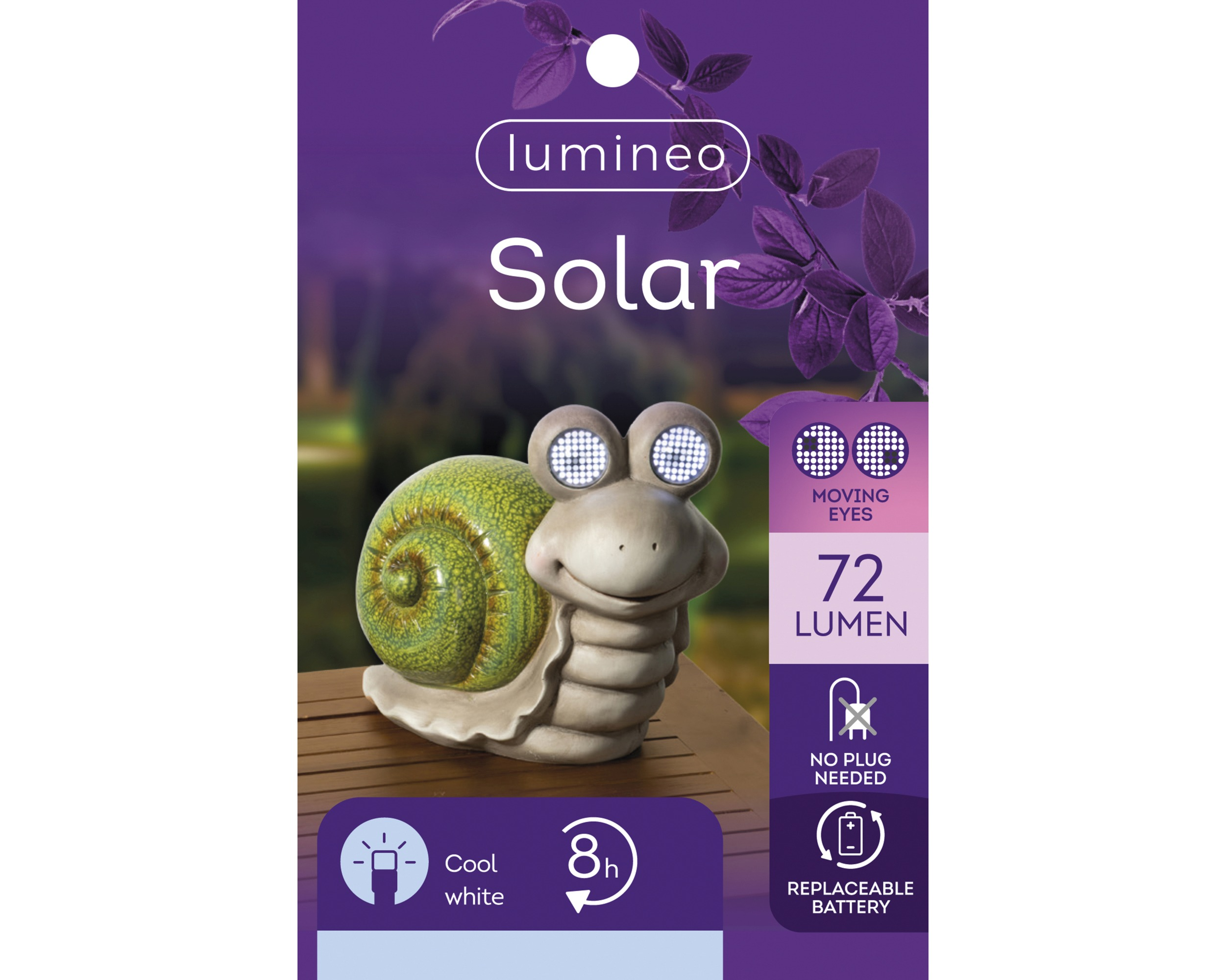 Ślimak LED ogrodowy – solarny 3D