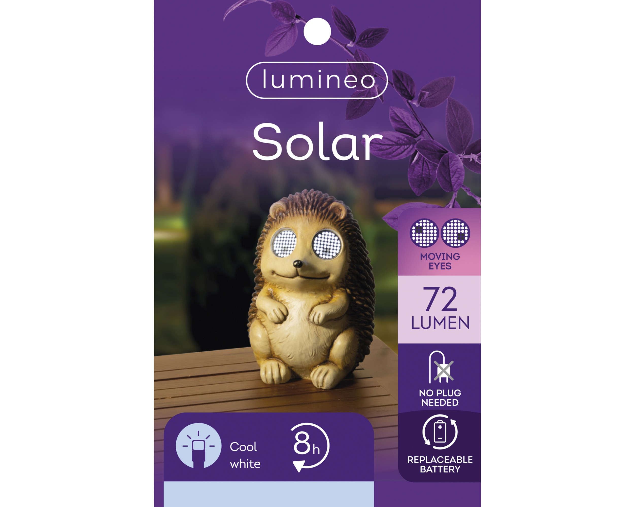 jeżyk LED ogrodowy – solarny 3D