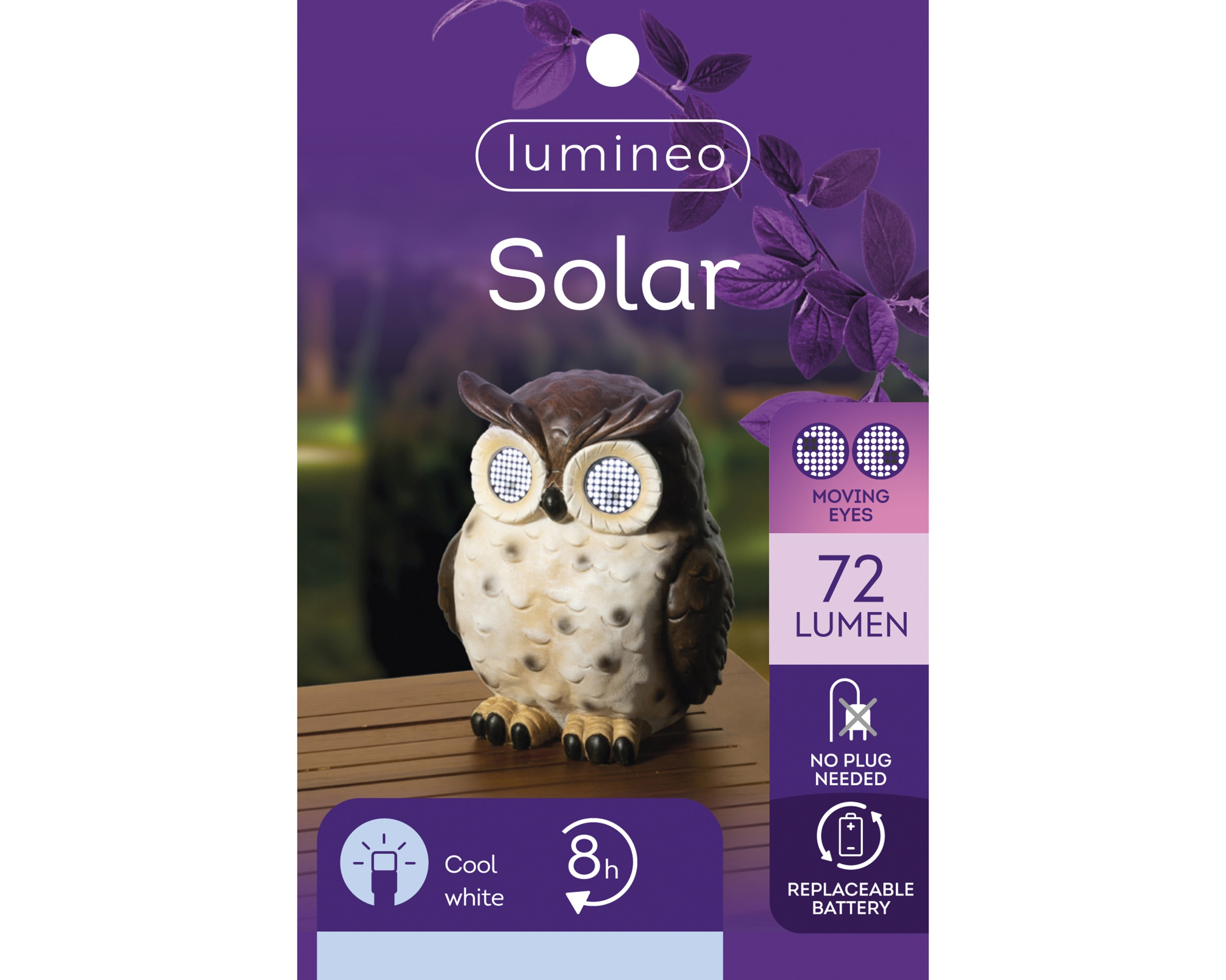 Sowa LED ogrodowa – solarna 3D