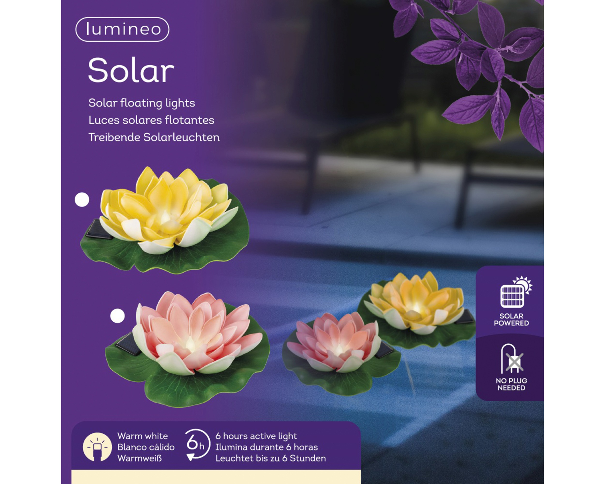 Lampka solarna pływająca – lotos LED