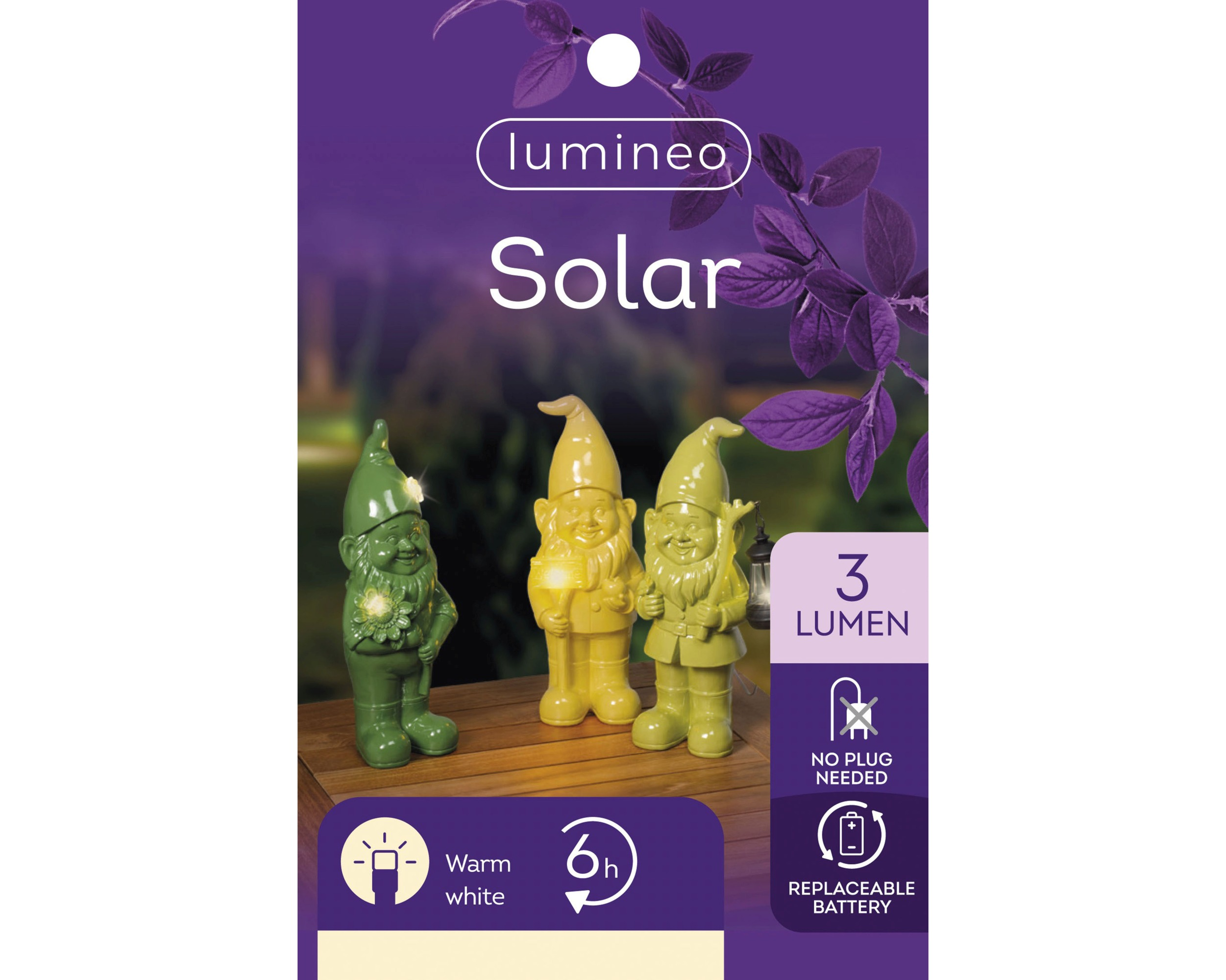 krasnal ogrodowy LED – solarny, 28 cm