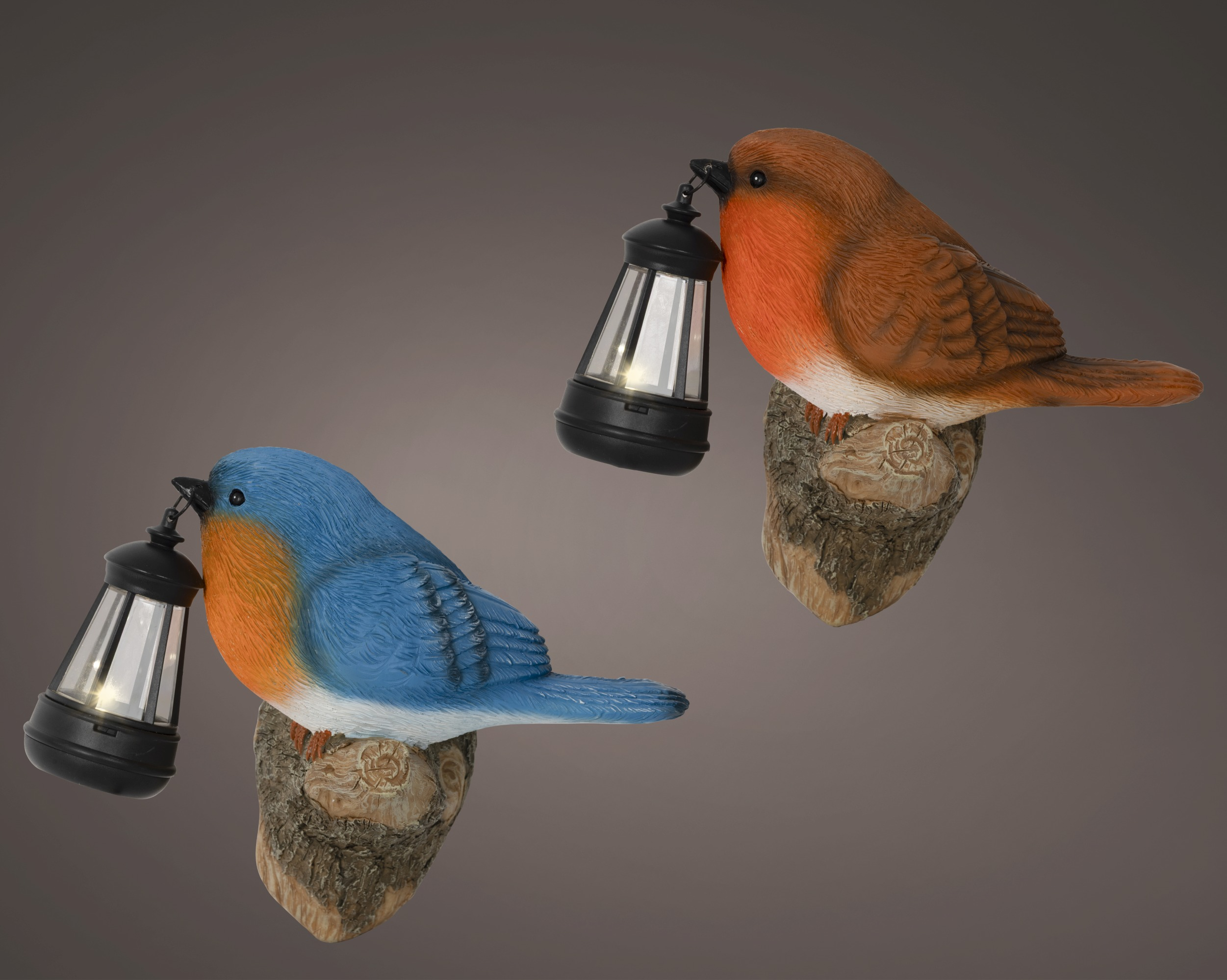 Ptak z lampionem LED – solarny, 19,5 cm