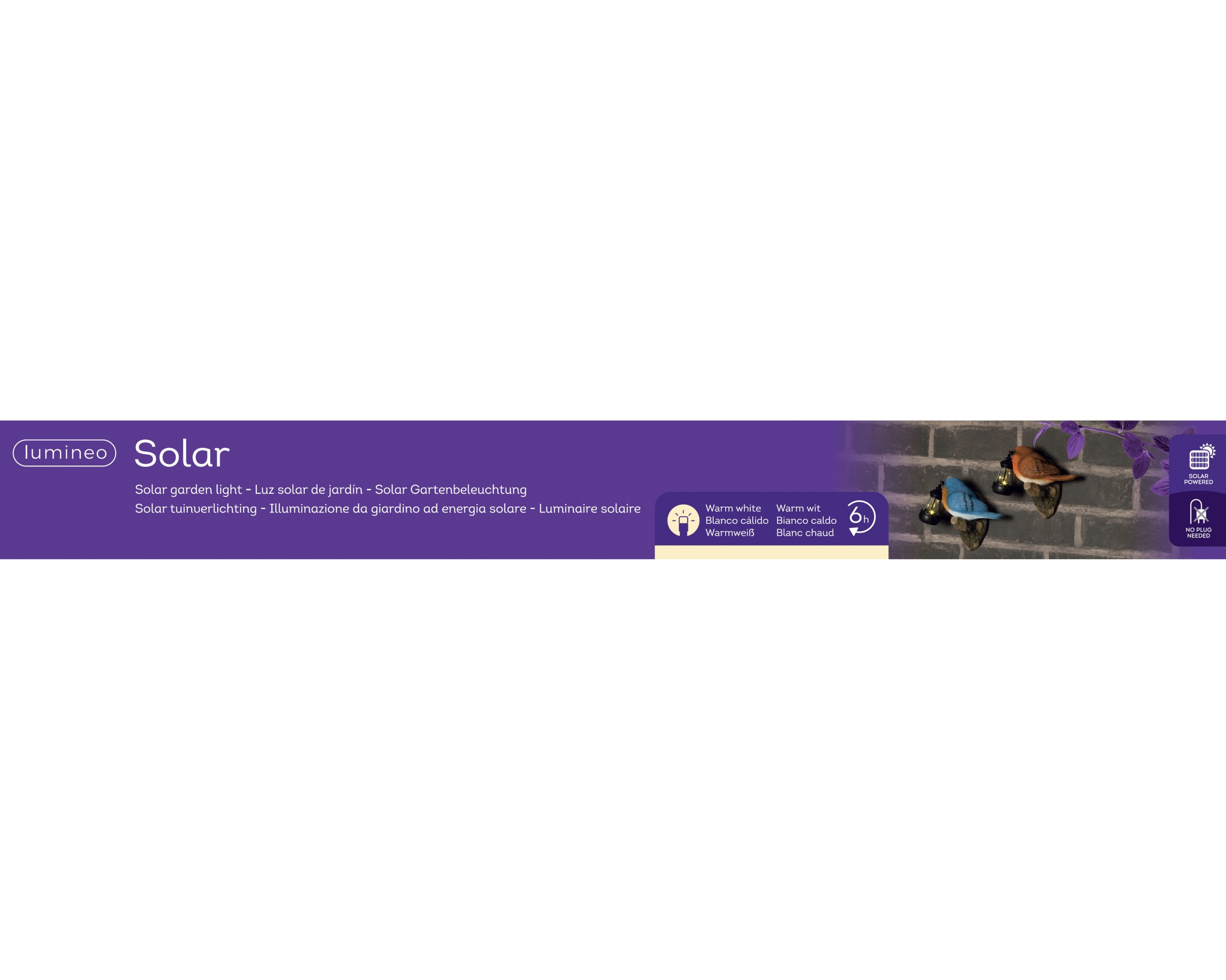 Ptak z lampionem LED – solarny, 19,5 cm