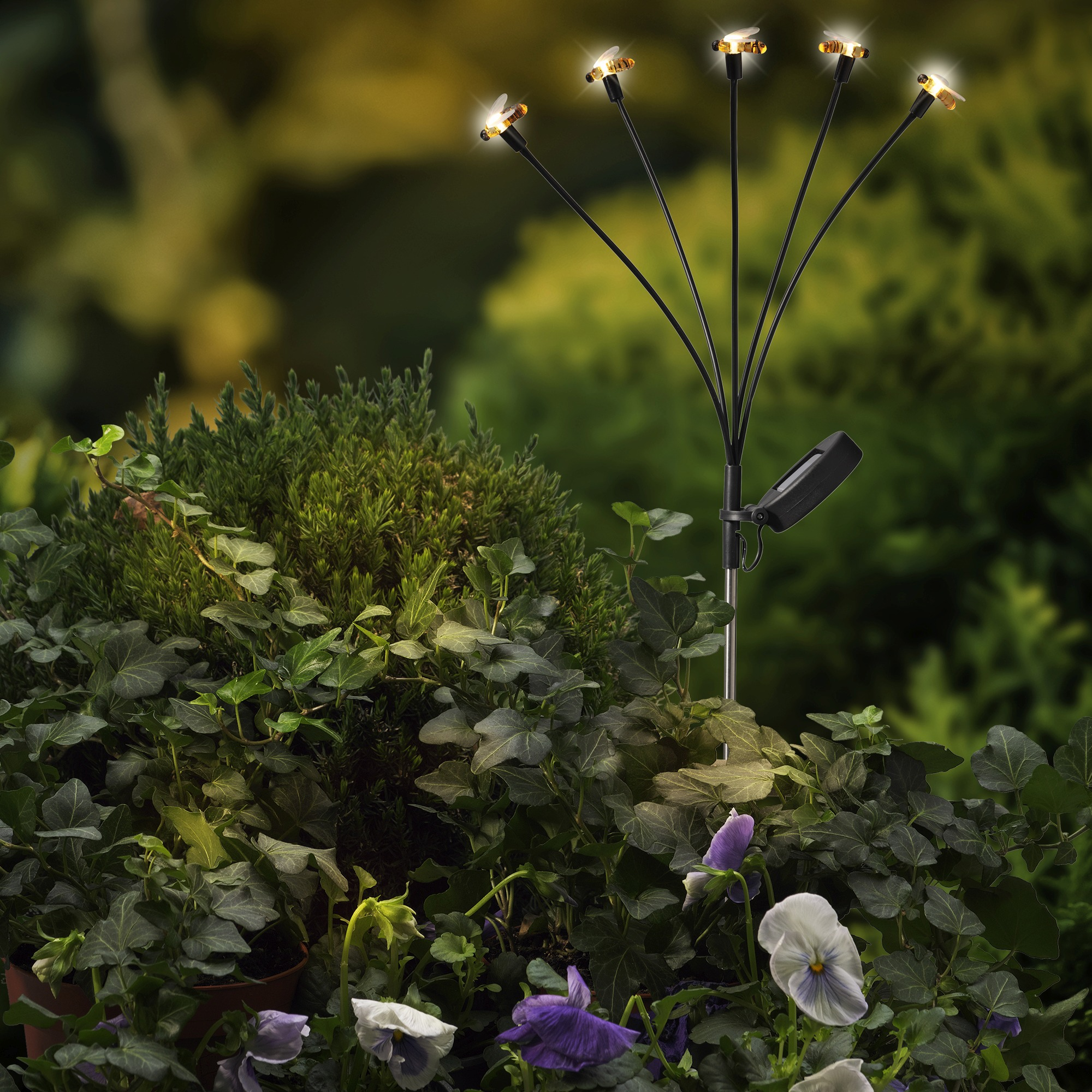 Solarny „świetlik” na paliku ogrodowa, 70 cm